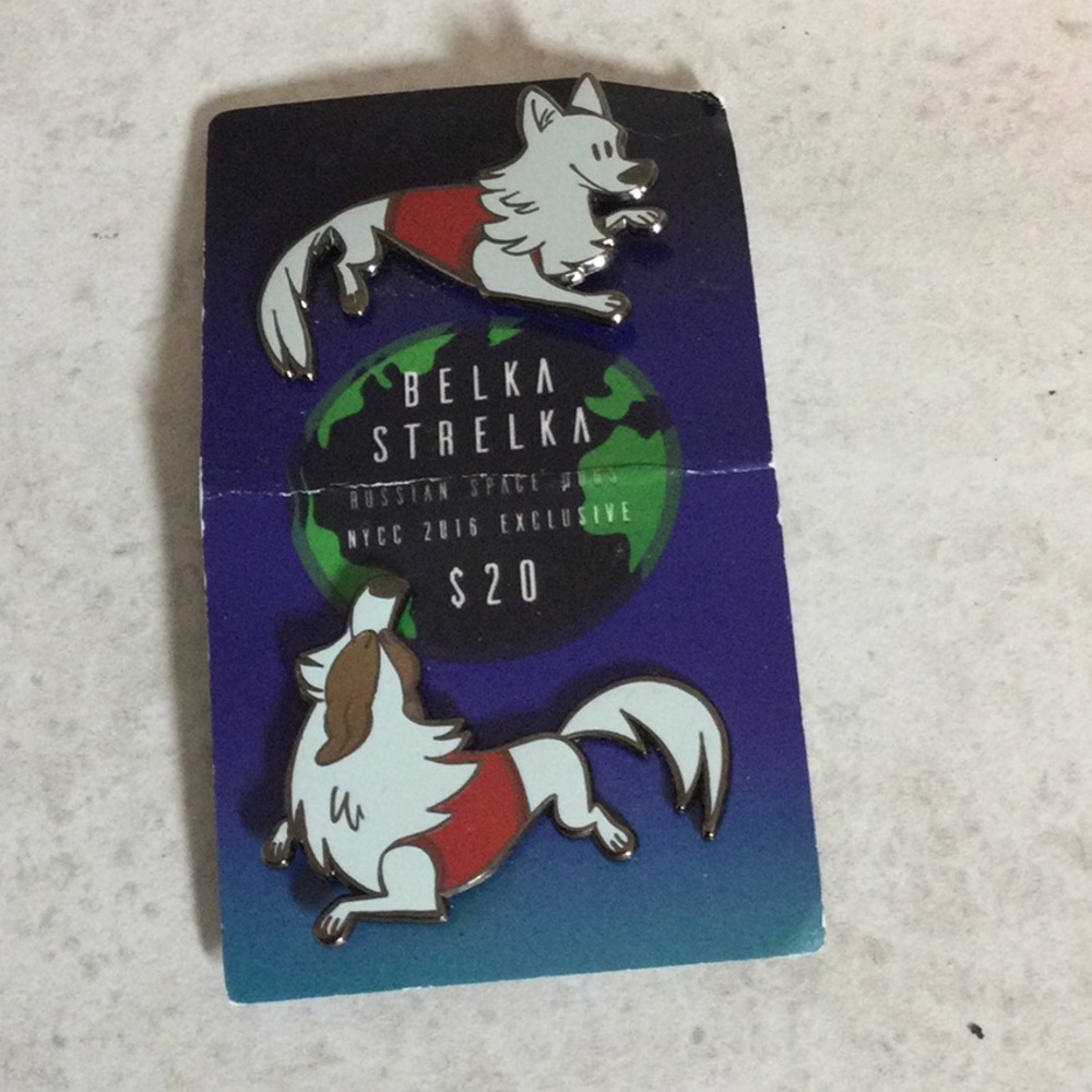 NWT 2016 Bella Strelka Space Dog pins
